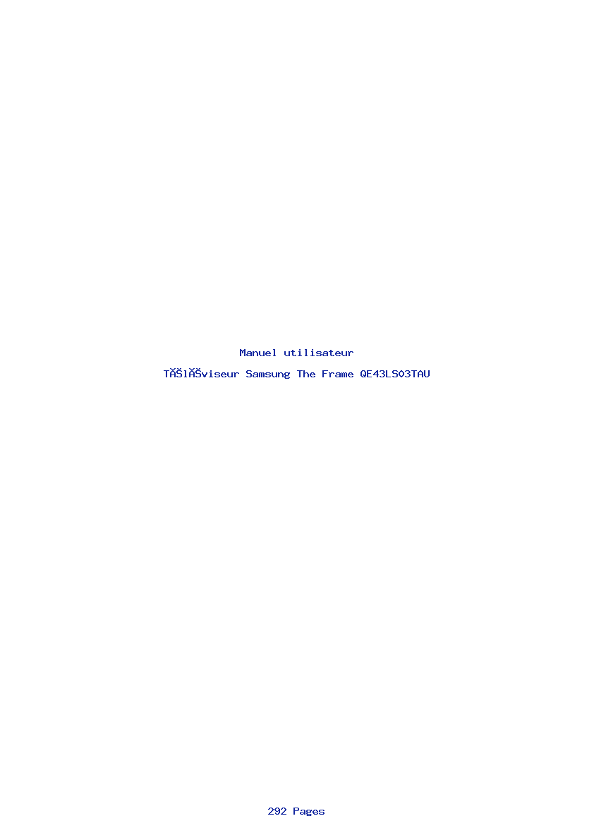 Page 1 de la notice Manuel utilisateur Samsung The Frame QE43LS03TAU