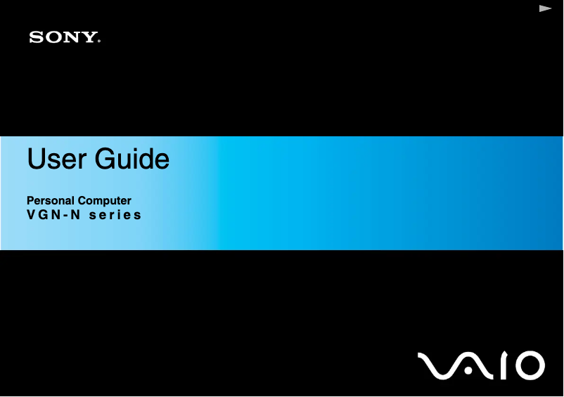 Page 1 de la notice Manuel utilisateur Sony Vaio VGN-N38Z