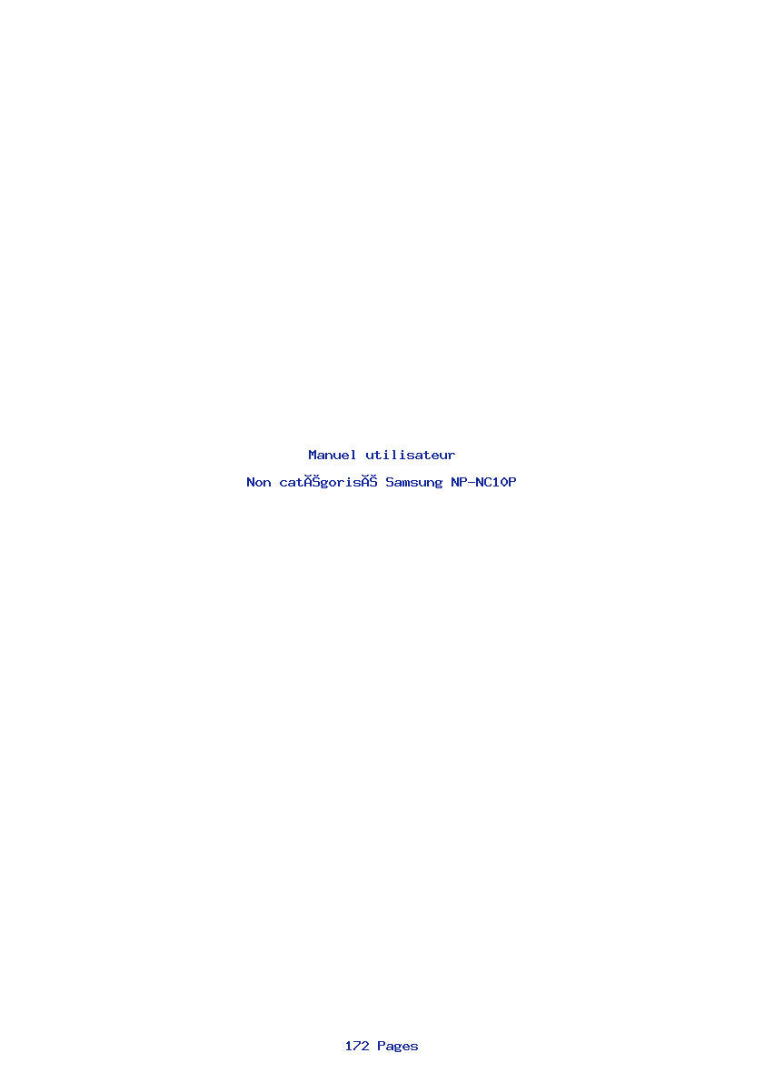 Page 1 de la notice Manuel utilisateur Samsung NP-NC10P