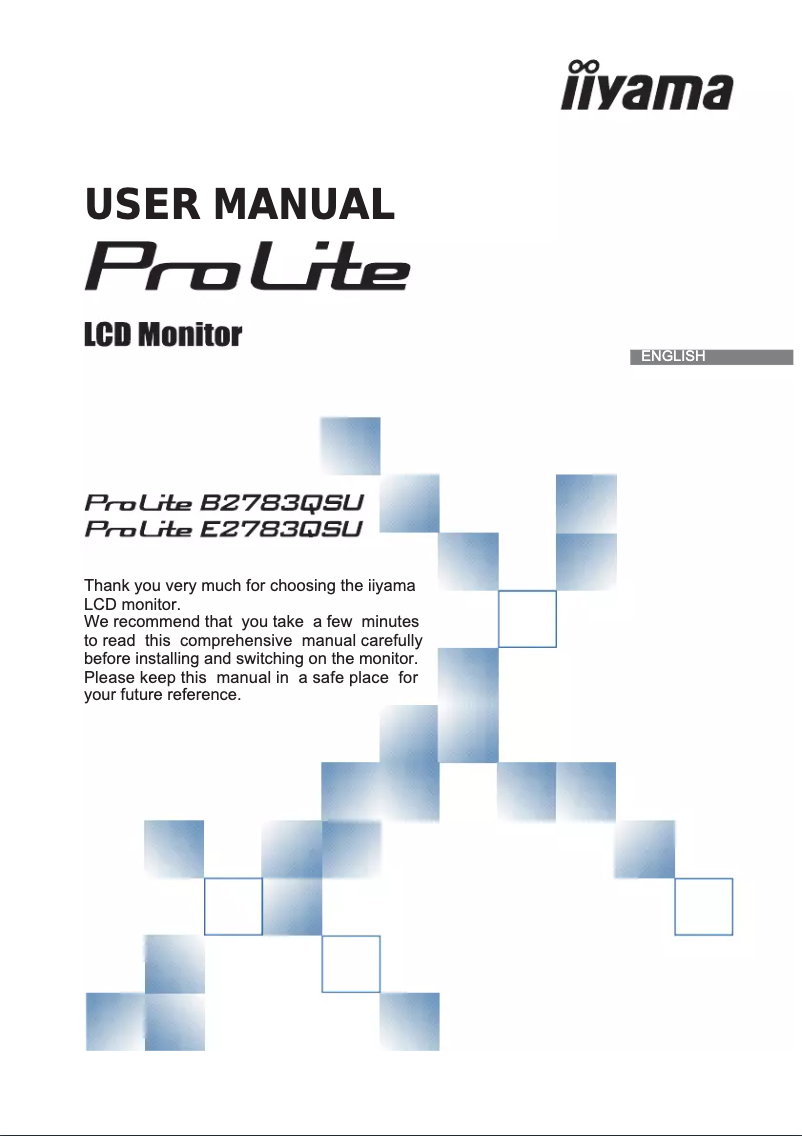 Page 1 de la notice Manuel utilisateur Iiyama ProLite E2783QSU