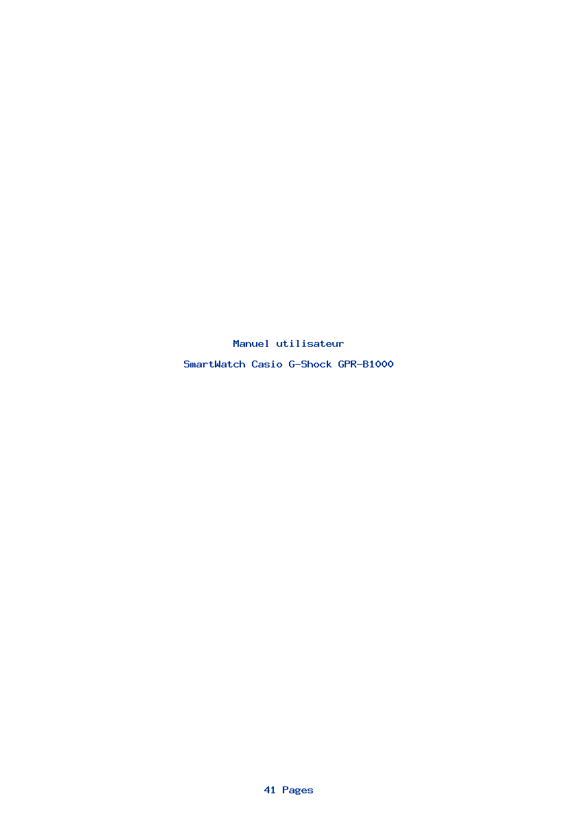 Page 1 de la notice Manuel utilisateur Casio G-Shock GPR-B1000