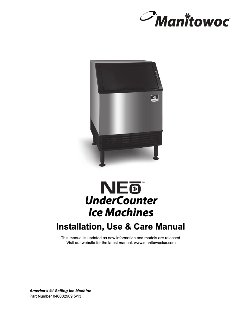 Página 1 del manual Manual de uso y mantenimiento Manitowoc UR-0140A