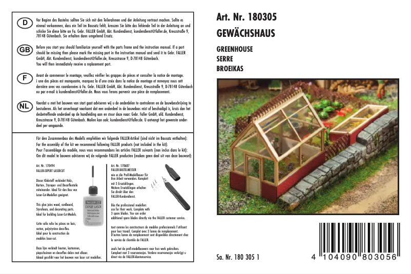 Page 1 de la notice Manuel utilisateur Faller 180305