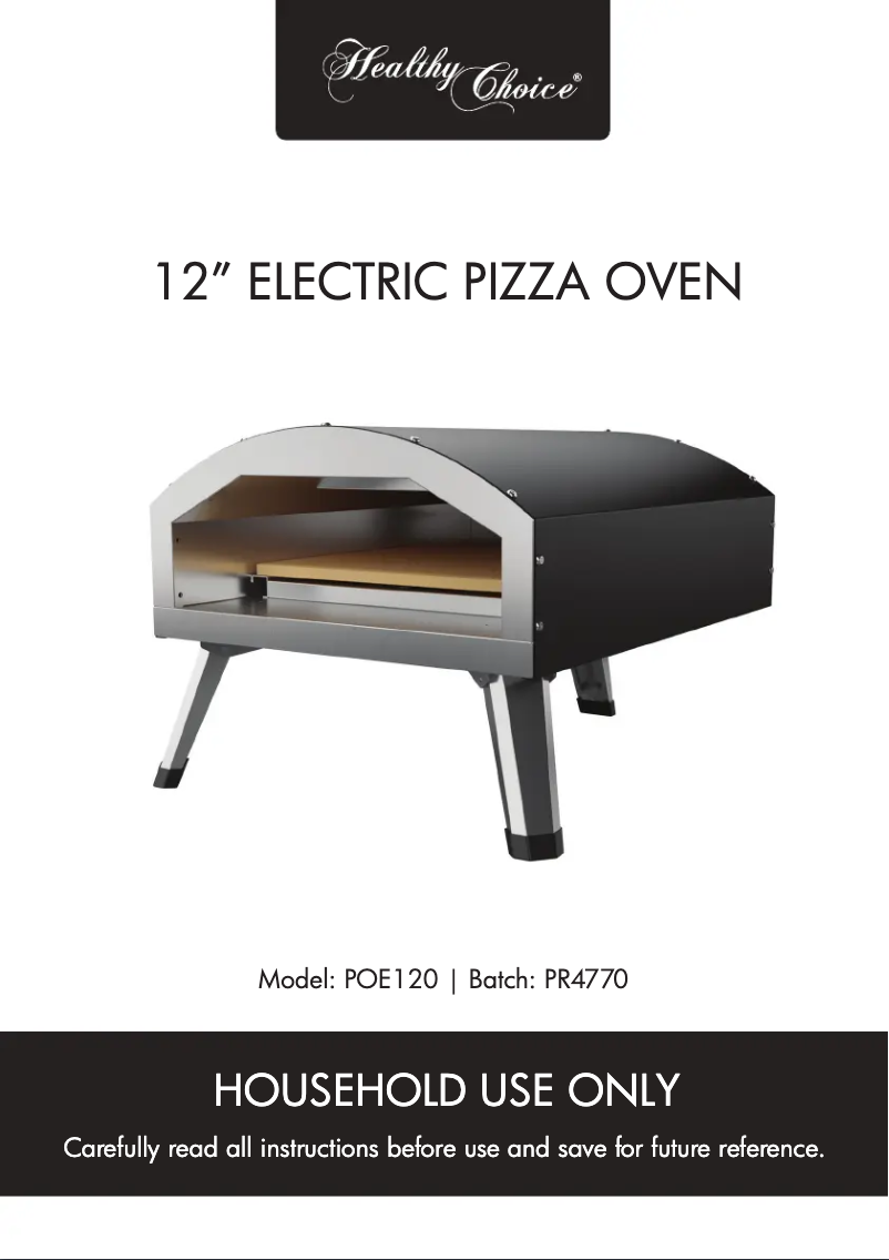 Page 1 de la notice Manuel utilisateur Healthy Choice POE120