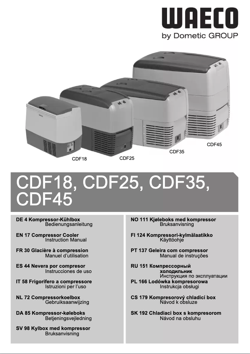 Page 1 de la notice Manuel utilisateur Waeco CoolFreeze CDF 25