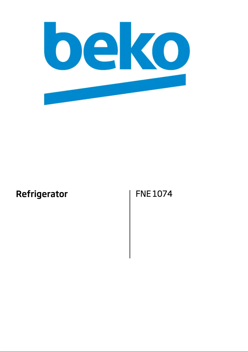 Page 1 de la notice Manuel utilisateur Beko FNE1074
