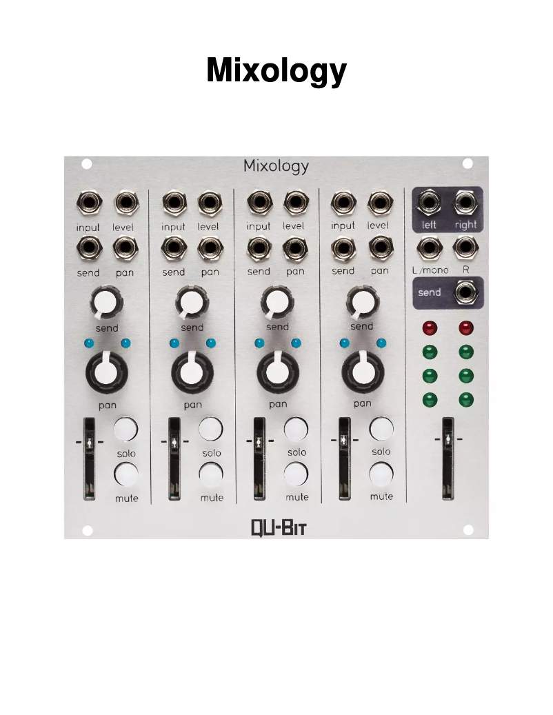 Page 1 de la notice Manuel utilisateur Qu-Bit Mixology