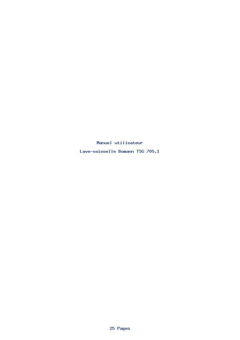 Image de la première page du manuel de l'appareil TSG 705.1
