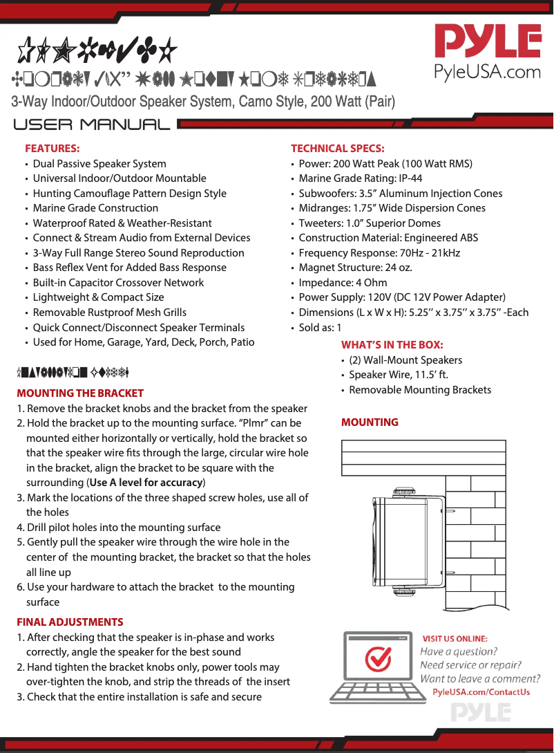 Page 1 de la notice Manuel utilisateur Pyle PLMR24DK