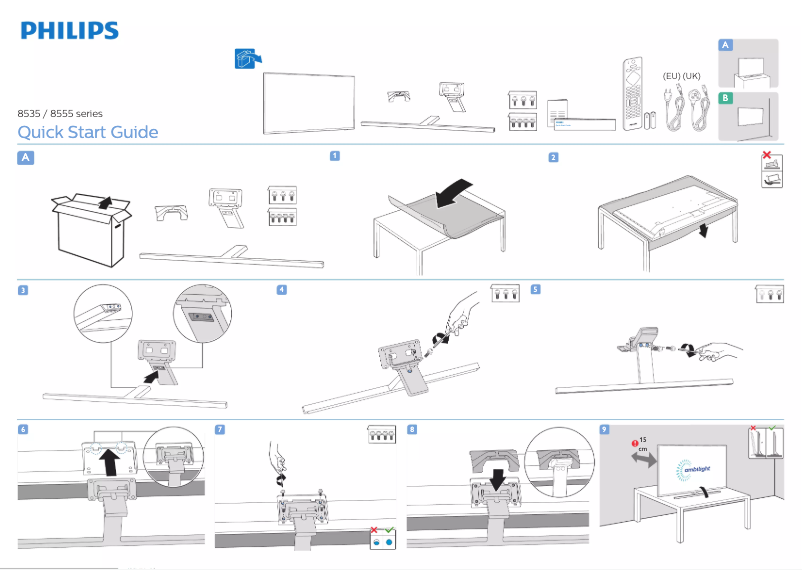 Page 1 of the manual Quick Start Guide Philips 43PUS8535