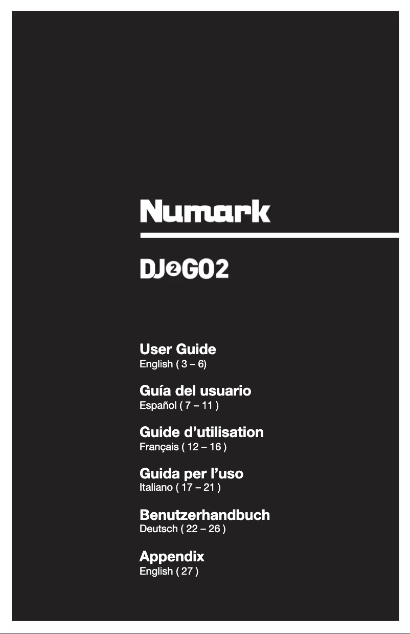 Page 1 de la notice Manuel utilisateur Numark DJGO2