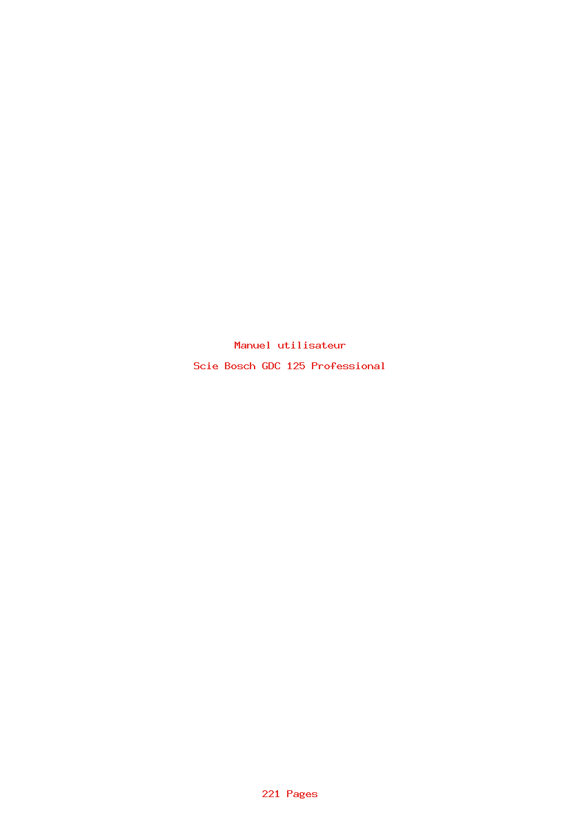 Page 1 de la notice Manuel utilisateur Bosch GDC 125 Professional