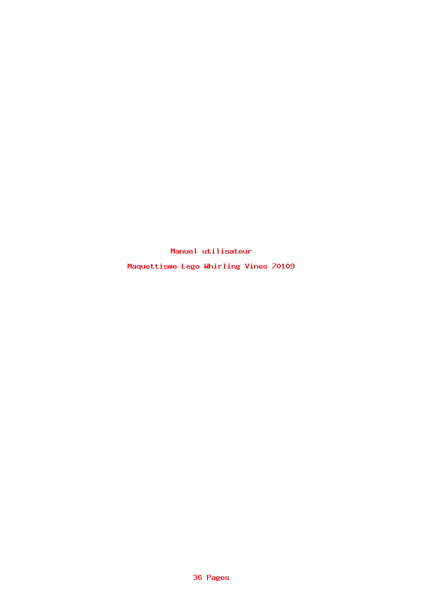 Page 1 de la notice Manuel utilisateur Lego Whirling Vines 70109
