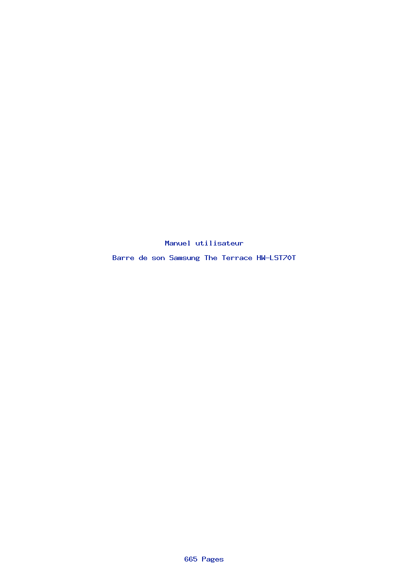 Page 1 de la notice Manuel utilisateur Samsung The Terrace HW-LST70T