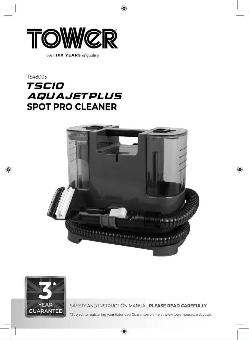 Page 1 de la notice Manuel utilisateur Tower AquaJet Plus TSC10