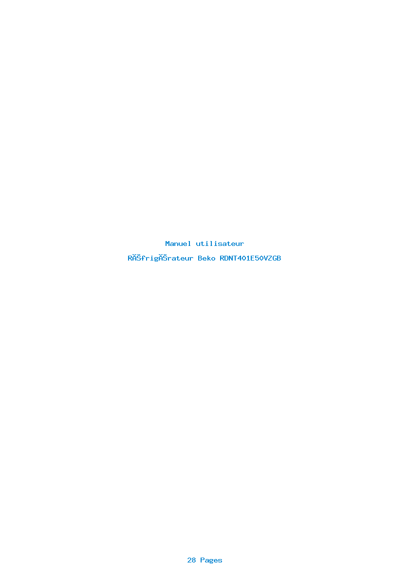 Page 1 de la notice Manuel utilisateur Beko RDNT401E50VZGB