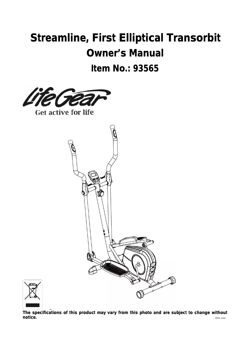 Página 1 del manual Manual de usuario Life Gear Streamline 93565