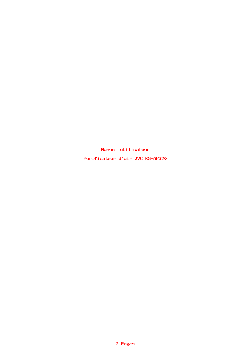 Page 1 de la notice Manuel utilisateur JVC KS-AP320