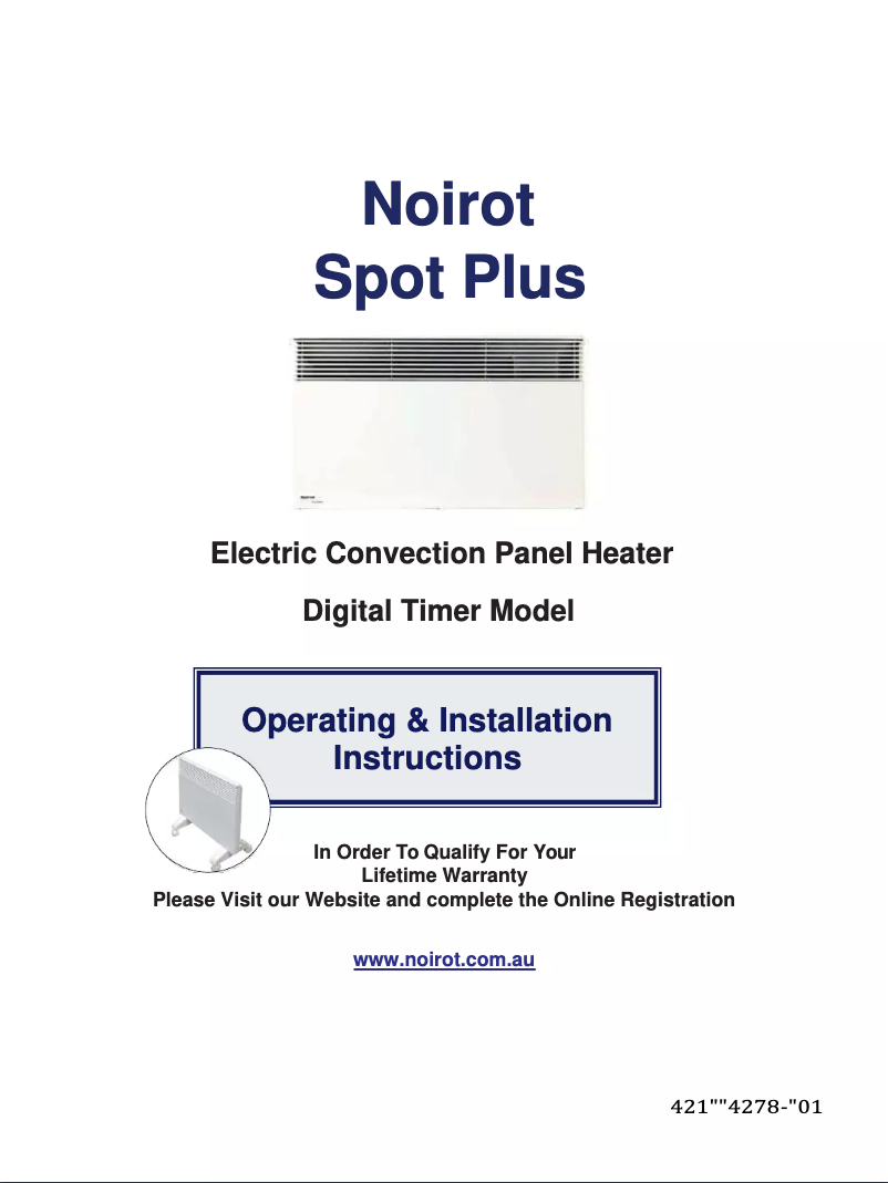 Page 1 de la notice Manuel utilisateur Noirot Spot Plus 7358-5T