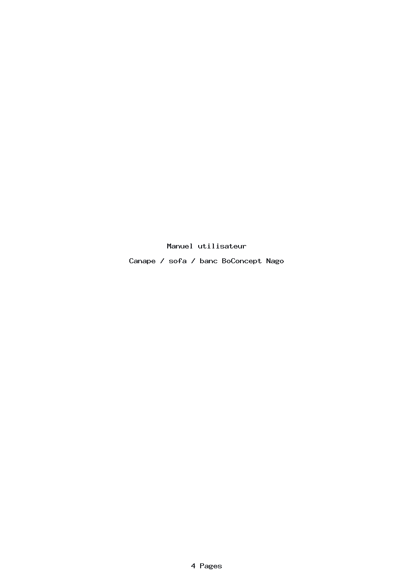 Page 1 de la notice Manuel utilisateur BoConcept Nago