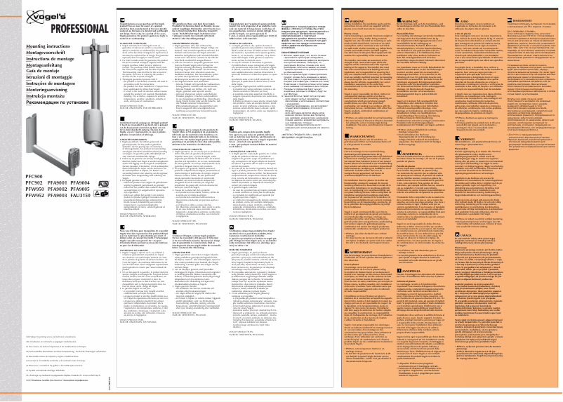 Page 1 de la notice Manuel utilisateur Vogel's PFA 9003 B