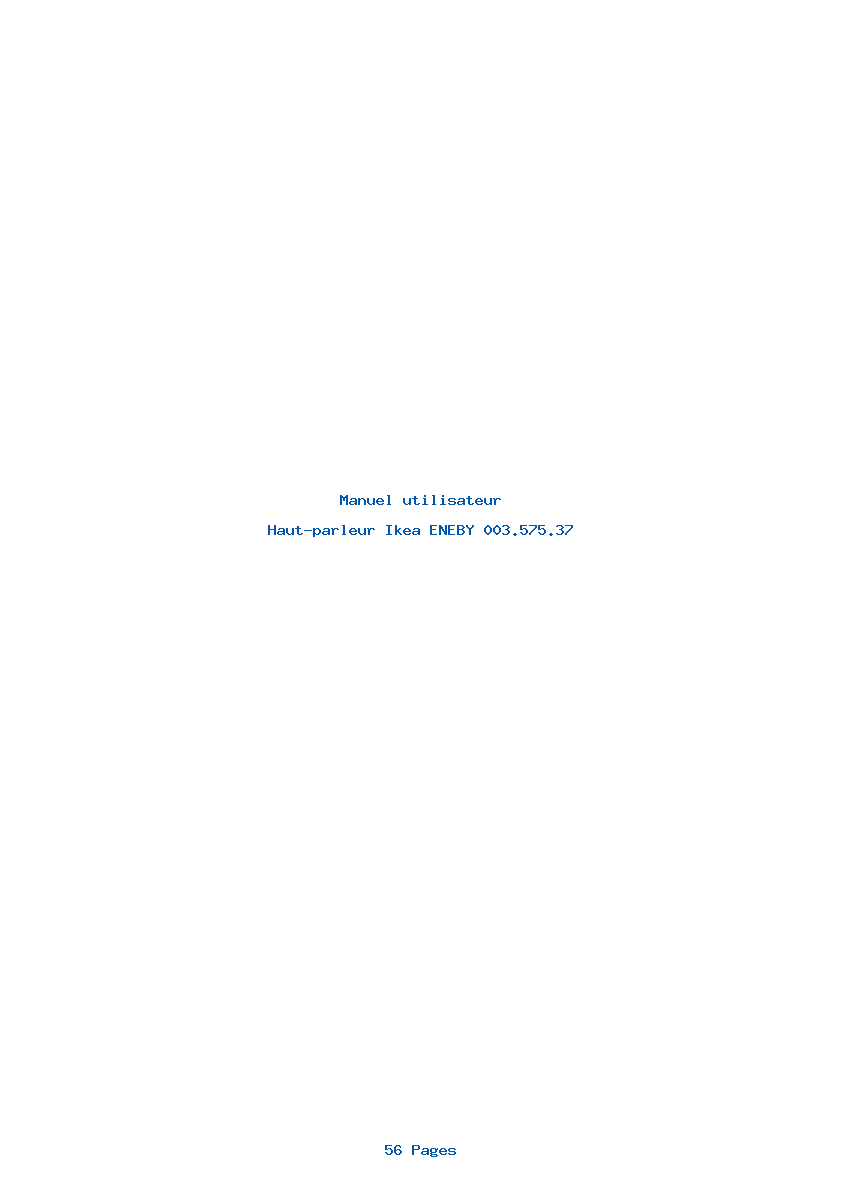 Page 1 de la notice Manuel utilisateur Ikea ENEBY 003.575.37