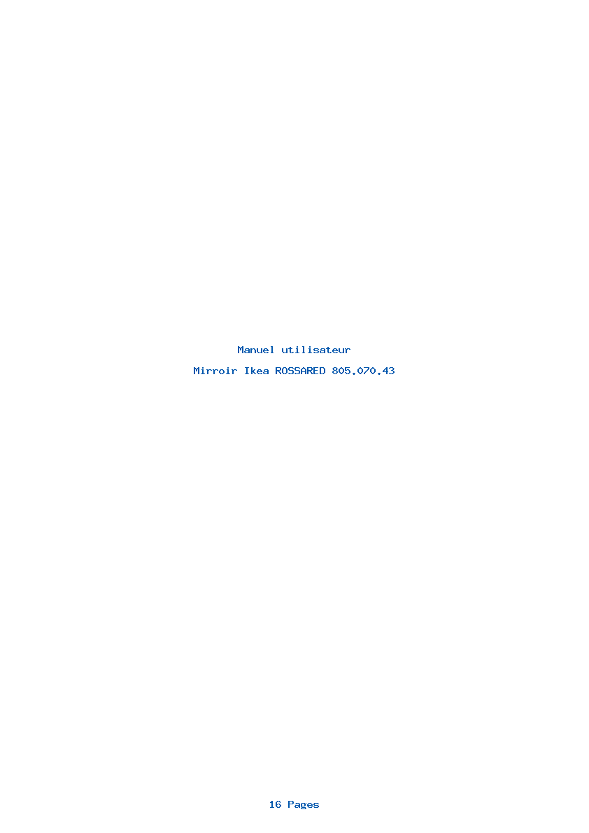 Page 1 de la notice Manuel utilisateur Ikea ROSSARED 805.070.43