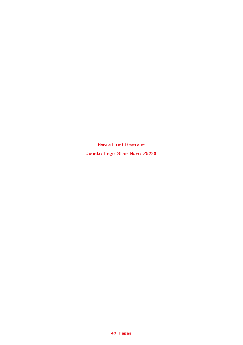 Page 1 de la notice Manuel utilisateur Lego Star Wars 75226
