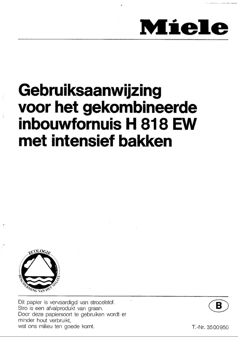 Page 1 de la notice Manuel utilisateur Miele H 818 EW
