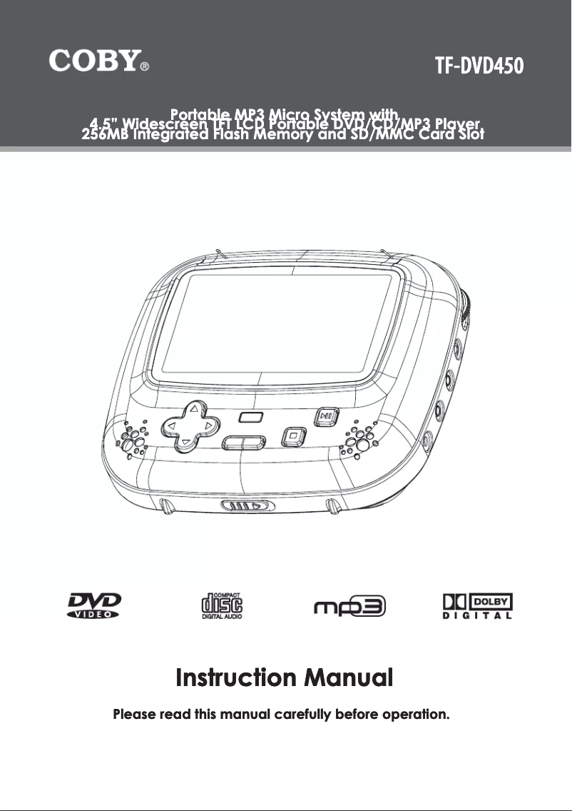 Page 1 de la notice Manuel utilisateur Coby TF-DVD450