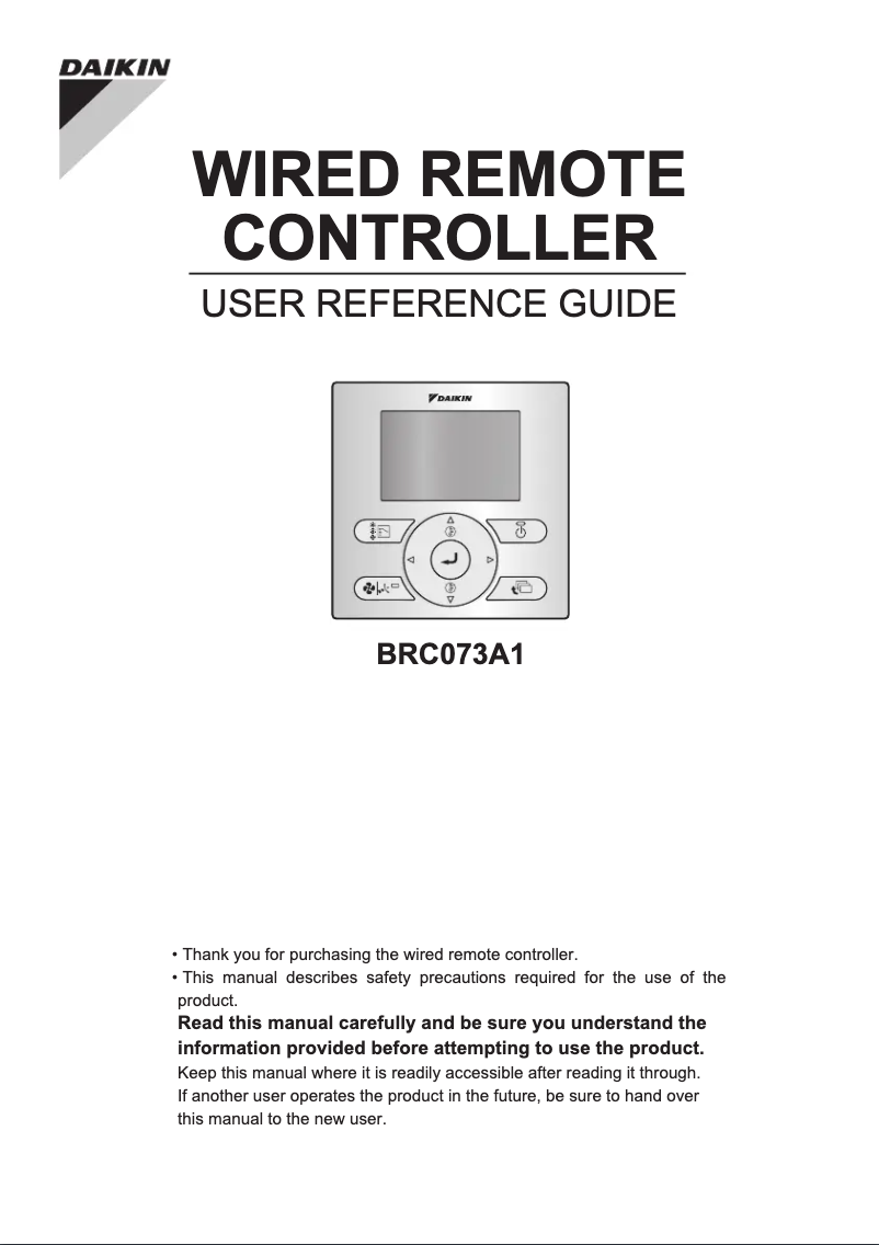 Página 1 del manual Manual de usuario Daikin BRC073A1