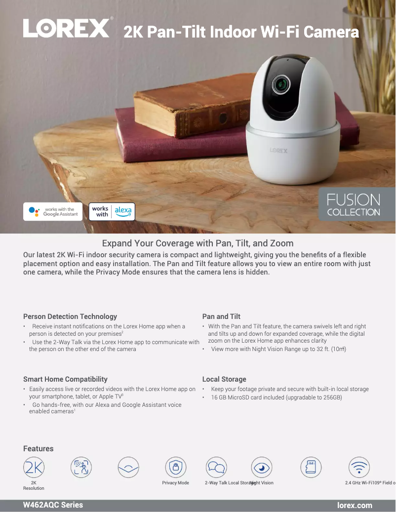 Page 1 de la notice Fiche technique Lorex W462AQD-EG