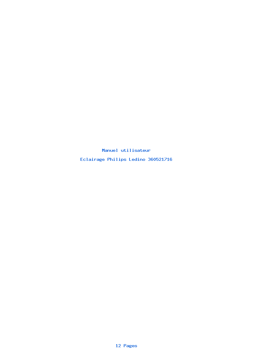 Page 1 de la notice Manuel utilisateur Philips Ledino 360521716