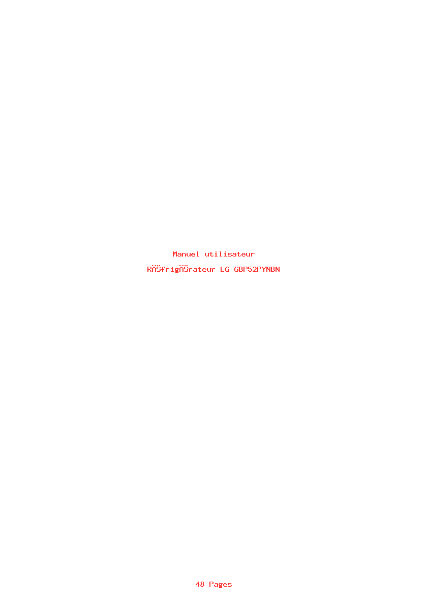 Page 1 de la notice Manuel utilisateur LG GBP52PYNBN