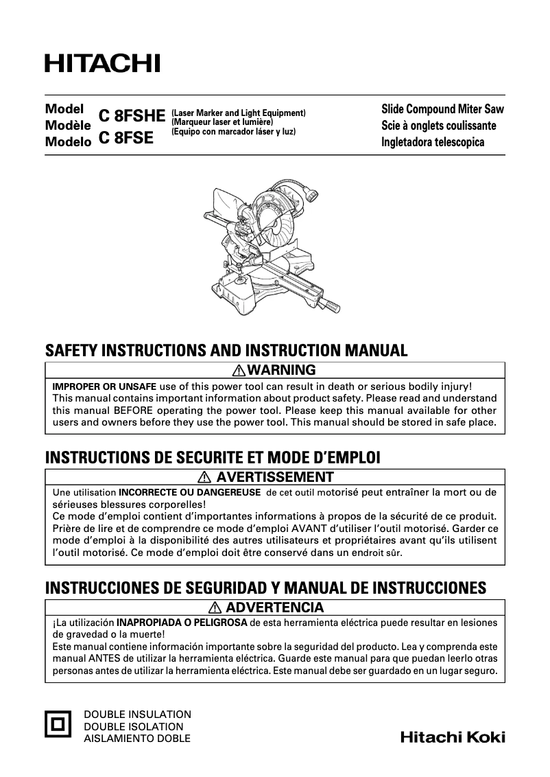 Page 1 de la notice Manuel utilisateur Metabo C 8FSE