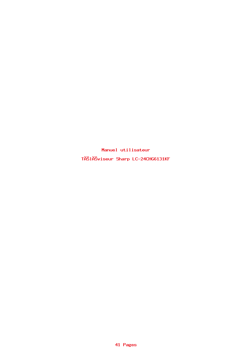 Page 1 de la notice Manuel utilisateur Sharp LC-24CHG6131KF