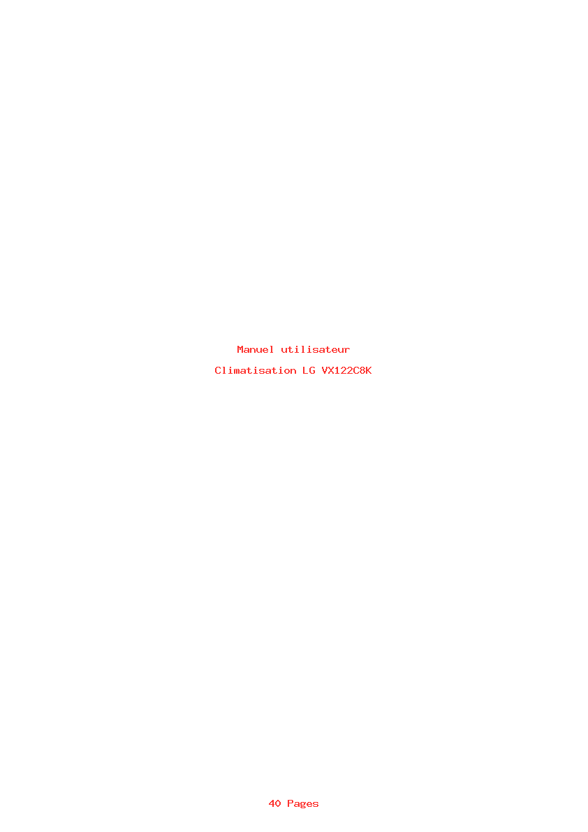Page 1 de la notice Manuel utilisateur LG VX122C8K