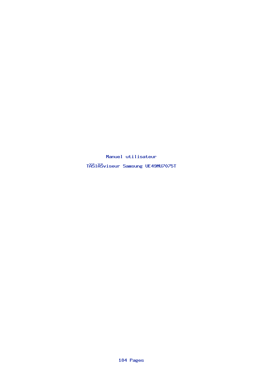 Page 1 de la notice Manuel utilisateur Samsung UE49MU7075T