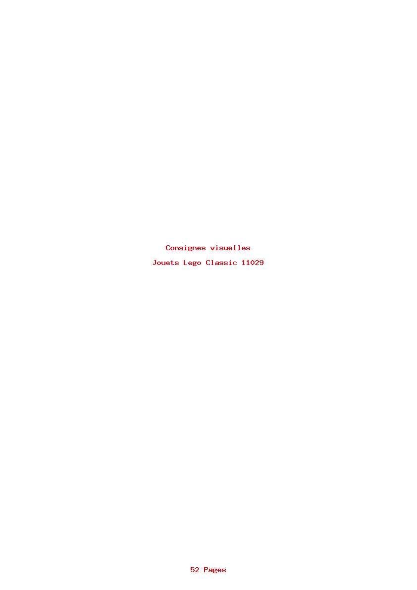 Page 1 de la notice Consignes visuelles Lego Classic 11029