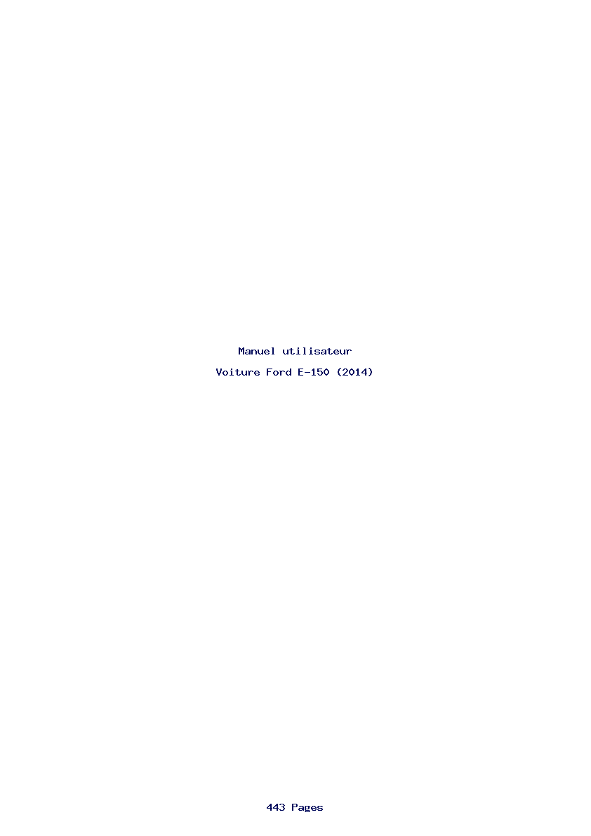 Page 1 de la notice Manuel utilisateur Ford E-150 (2014)