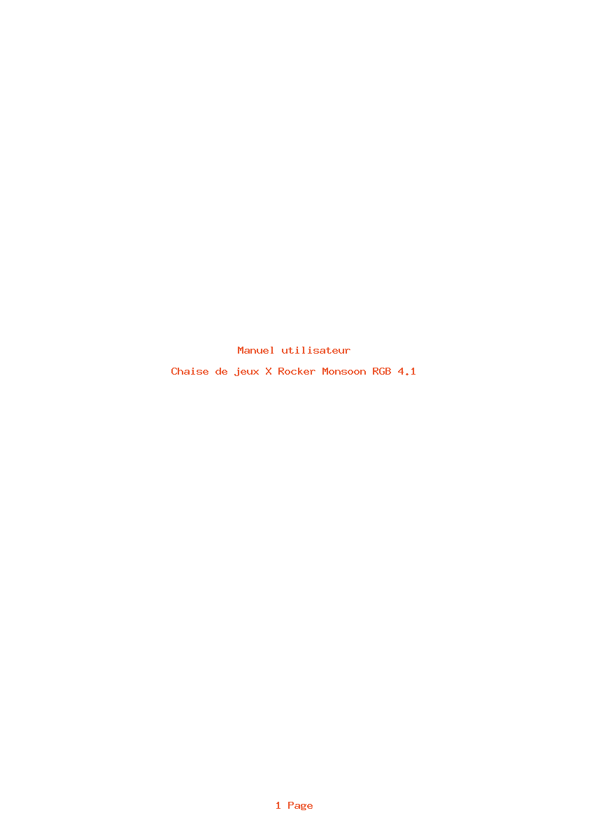 Page 1 de la notice Manuel utilisateur X Rocker Monsoon RGB 4.1