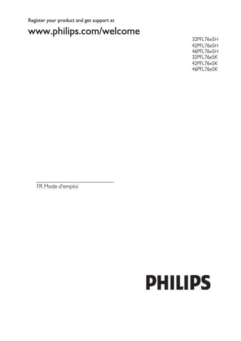 Page n°1 - Manuel utilisateur Philips 42PFL7655H