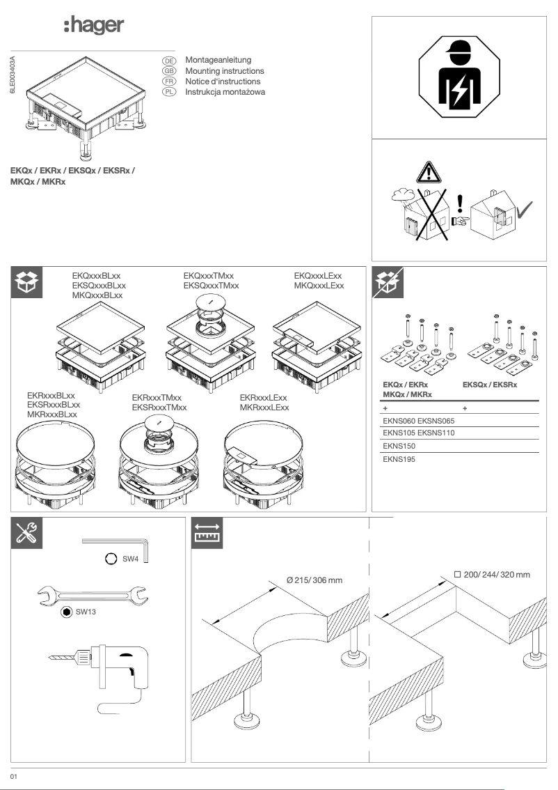 Página 1 del manual Manual de usuario Hager EKQ162BL15
