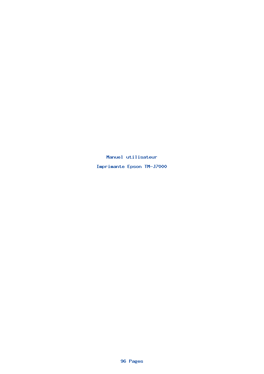 Page 1 de la notice Manuel utilisateur Epson TM-J7000
