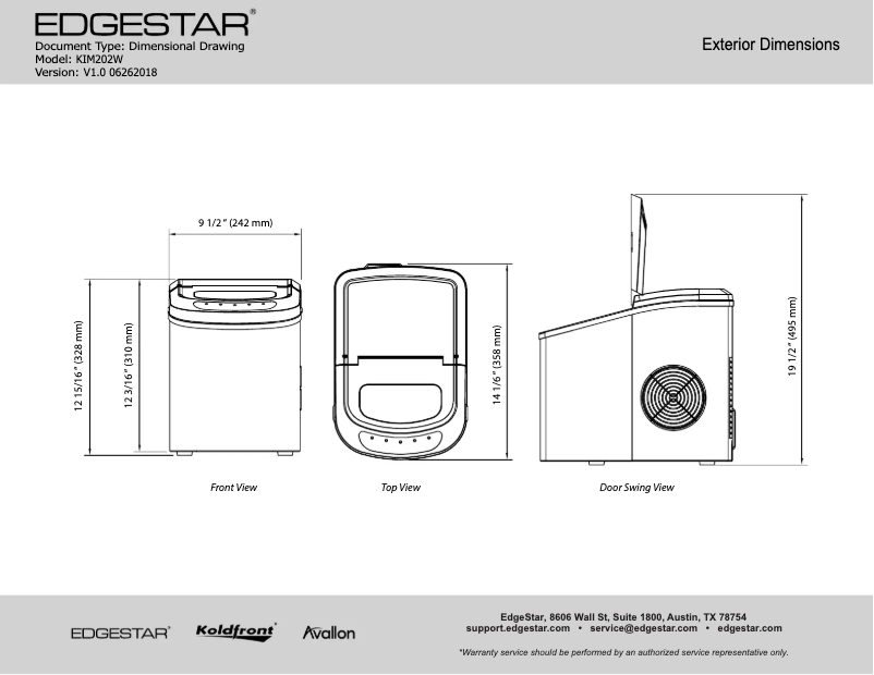 Página 1 del manual Ficha técnica Koldfront KIM202