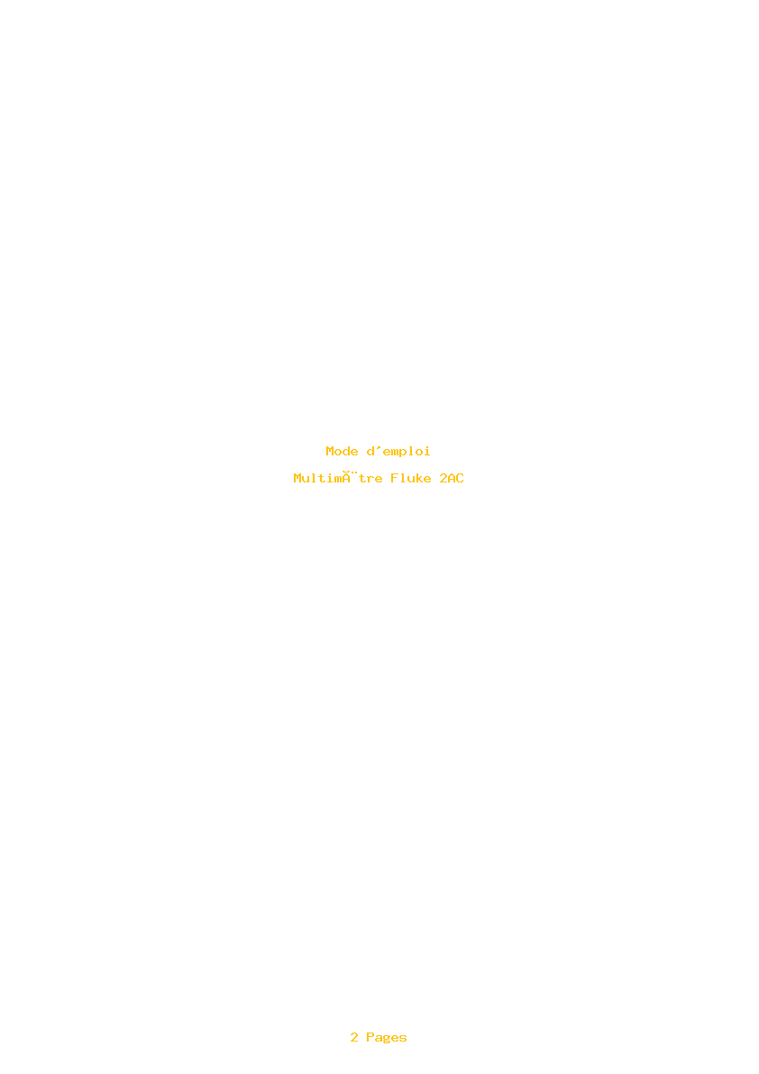 Page 1 de la notice Mode d'emploi Fluke 2AC