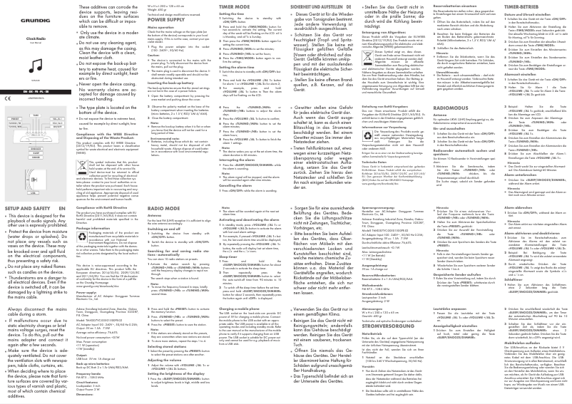 Page 1 de la notice Manuel utilisateur Grundig SCN 340