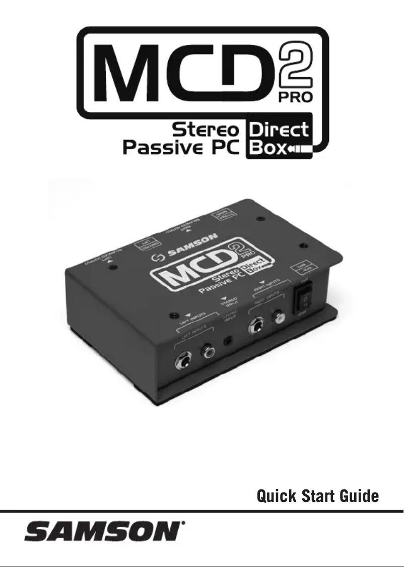 Page 1 de la notice Manuel utilisateur Samson MCD 2 Pro