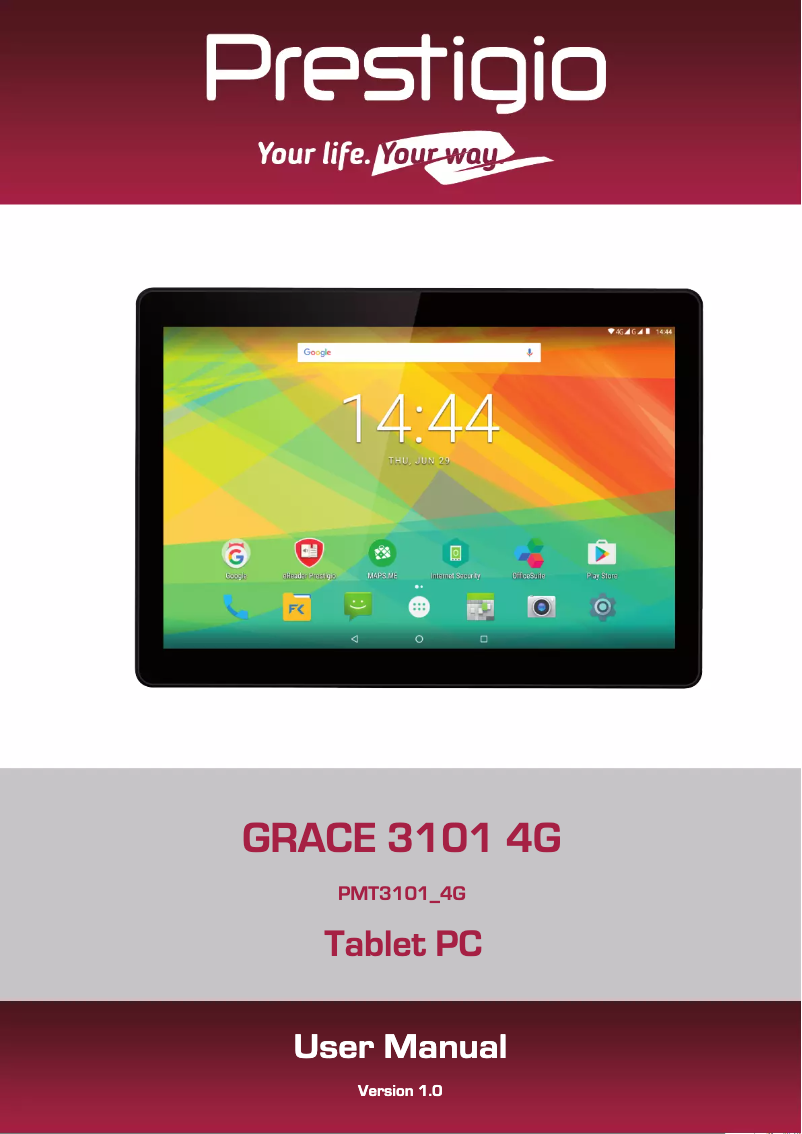 Page 1 de la notice Manuel utilisateur Prestigio MultiPad Grace 3101