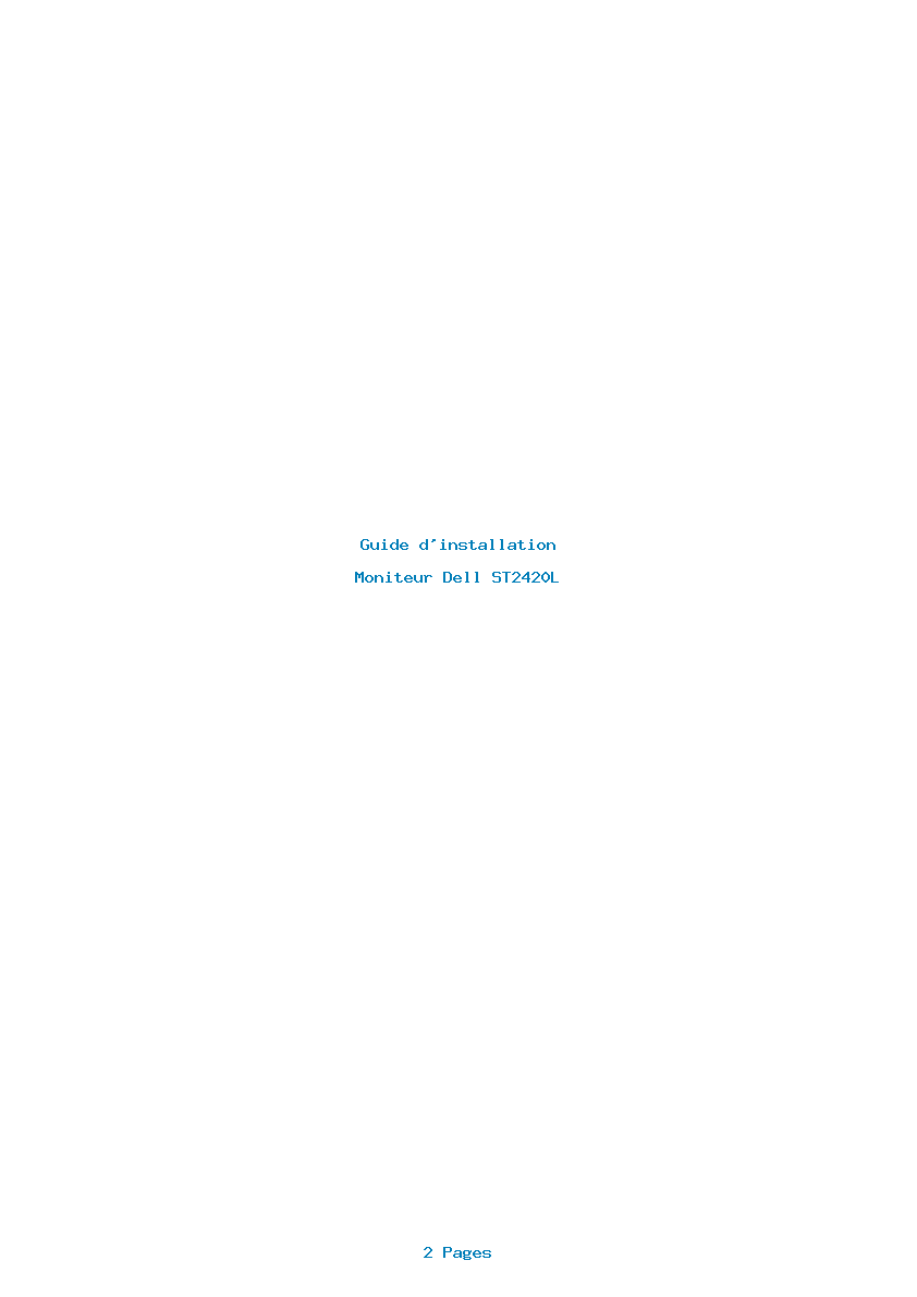 Page 1 de la notice Guide d'installation Dell ST2420L